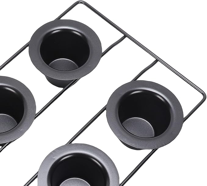 HEEPDD 6 Cup Popover Pans, Popover Pans Heavyweight Carbon Steel Bakeware Easy to Pan for Pudding Muffins Popovers Baking 6 Cup, Deep Non Stick Sturdy loaf pan