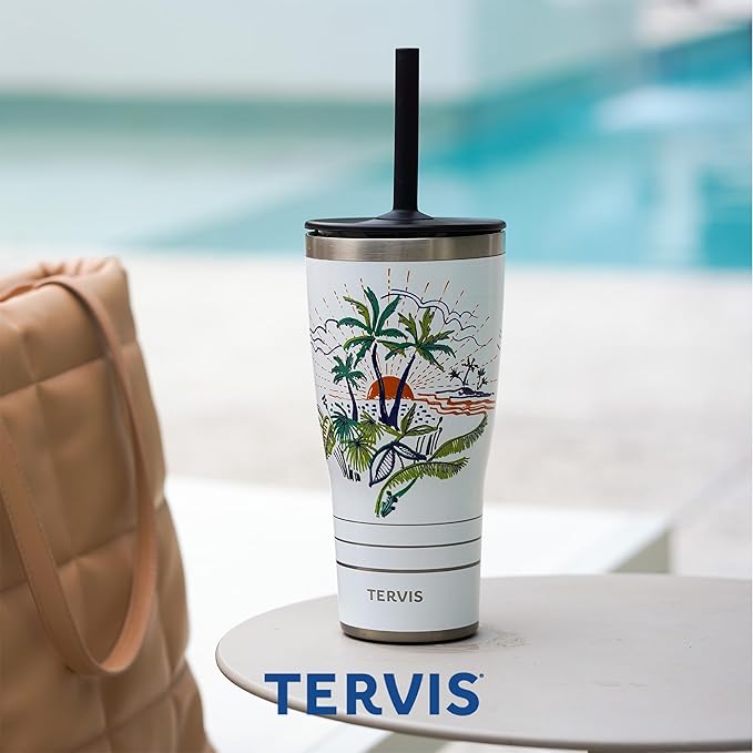 Tervis Traveler DC Comics - Batman - Gotham Gold Triple Walled Insulated Tumbler Travel Cup Keeps Drinks Cold & Hot, 30oz with Straw Lid, Stainless Steel