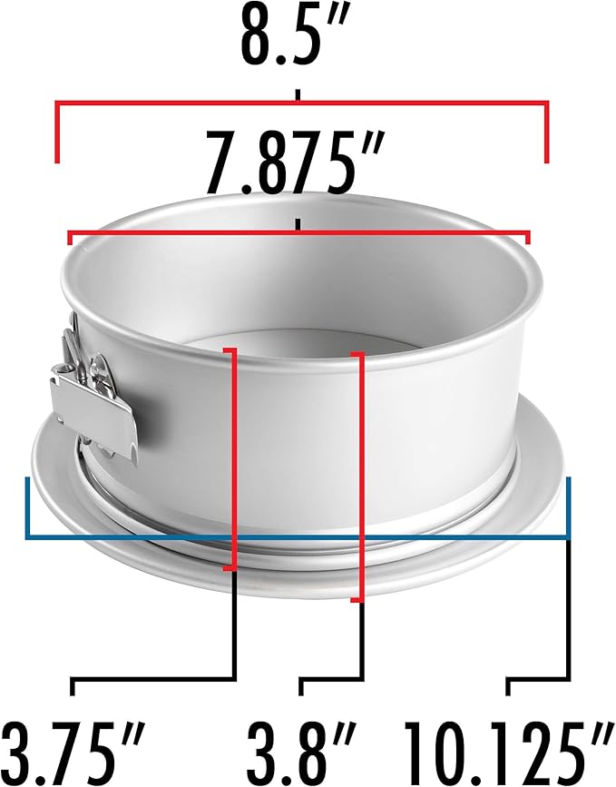 Fat Daddio's PSF-83 Anodized Aluminum Springform Pan, 8 x 3 Inch