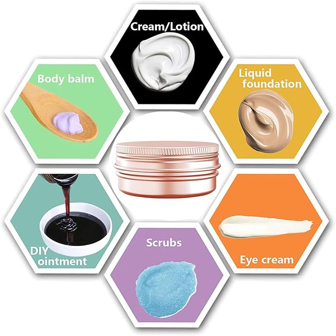 4 Ounce Aluminum Tin Jar with Screw Cap 120mL Tin Cans Refillable Containers for Cosmetic, Lip Balm, Cream, Lotion, Balms, Spices, Salve, Rose Gold 12 Pcs