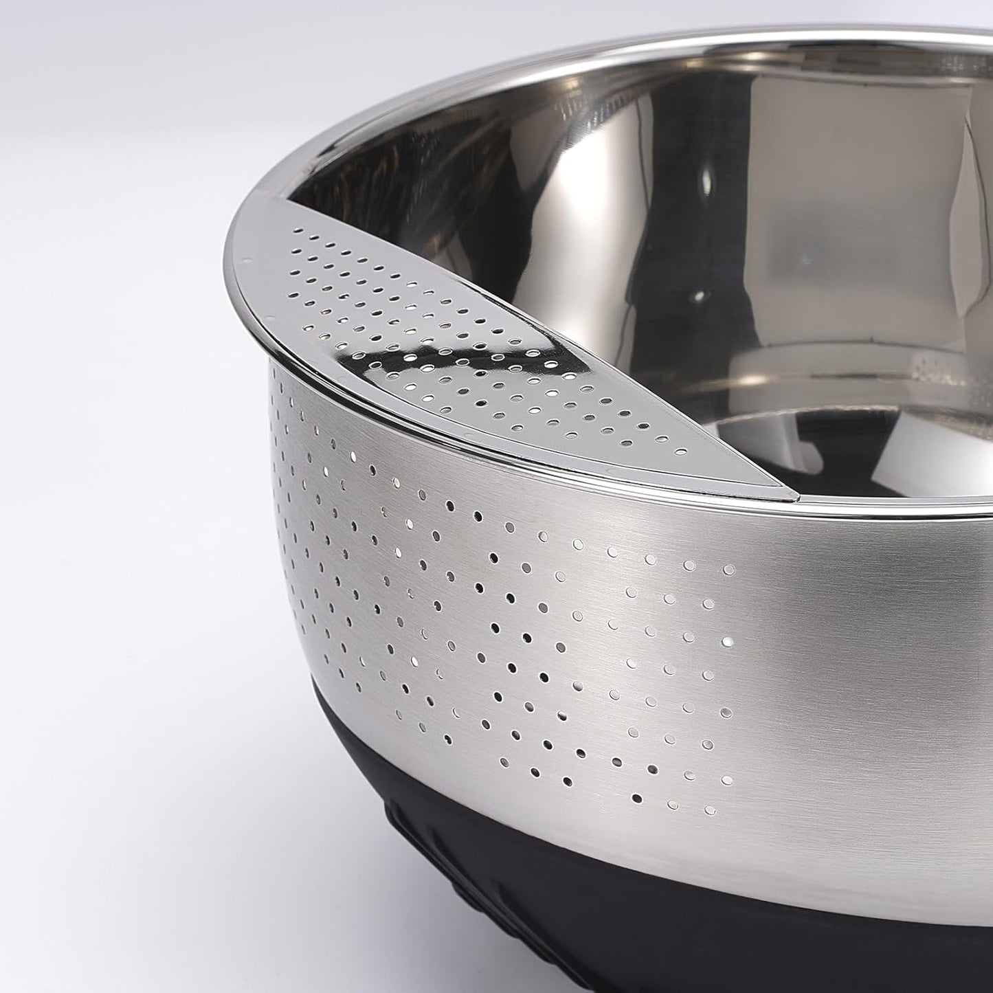 Rice Washing Bowl with Strainer Quinoa Washer Bowl, Stainless Steel Side Drainers Colander for Cleaning Fruits, Vegetables, and Beans - Versatile Kitchen Tool
