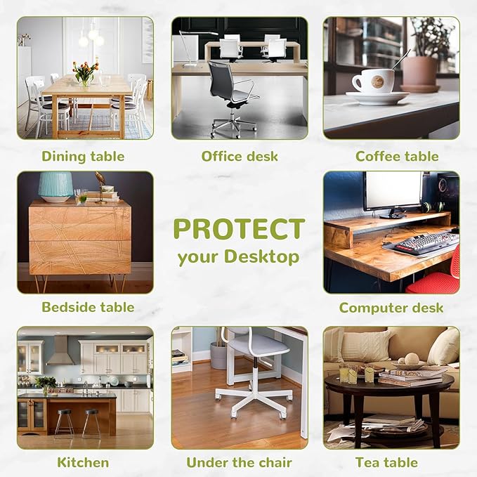 48 x 120 Inch Clear Table Cover Protector, Clear Table Protector for Dining Room Table, 1.5mm Plastic Table Cover, Waterproof Table Pad for Kitchen, Office