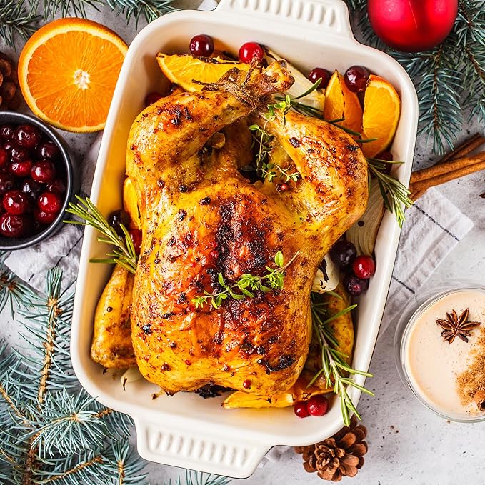 Sunvivi 24lb 20-Quart Roaster Oven, Electric Roaster Oven with Self-Basting Lid, Turkey Roaster with Unique Defrost/Warm Function, Large Roaster with Removable Pan & Rack, Stainless Steel, Silver