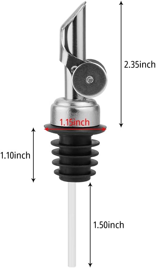MEETSWEET Automatic Pour Spout, Stainless Steel, Leak-Proof, For Oil, Vinegar, Wine & More (Silver)