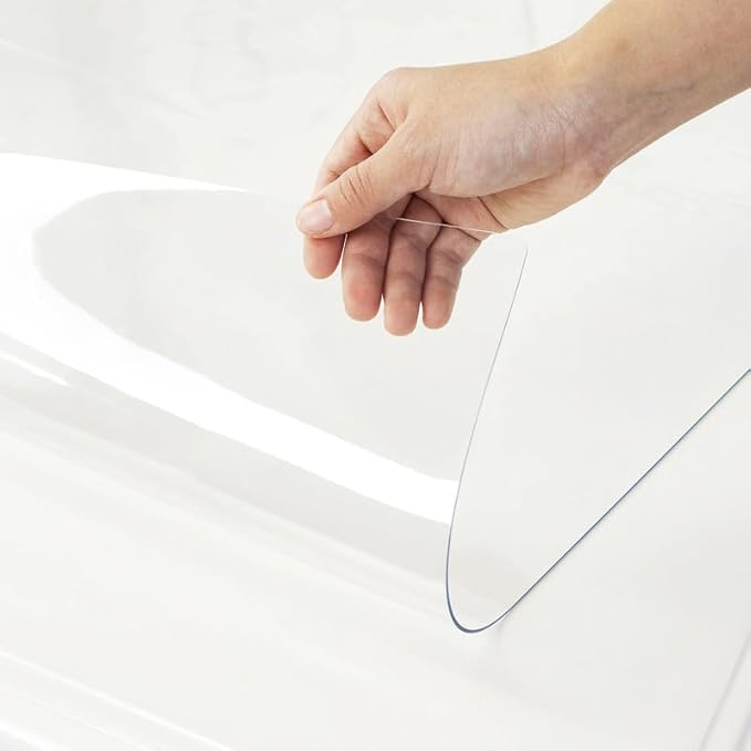 Warmstar Clear Table Cover Protector 12 x 48 Inch,1.5mm Thick Plastic Table Cover Rectangle,PVC Clear Table Protector,Desk Protector Mat for Kitchen, Dresser, Writing Desk，Dining Room Table