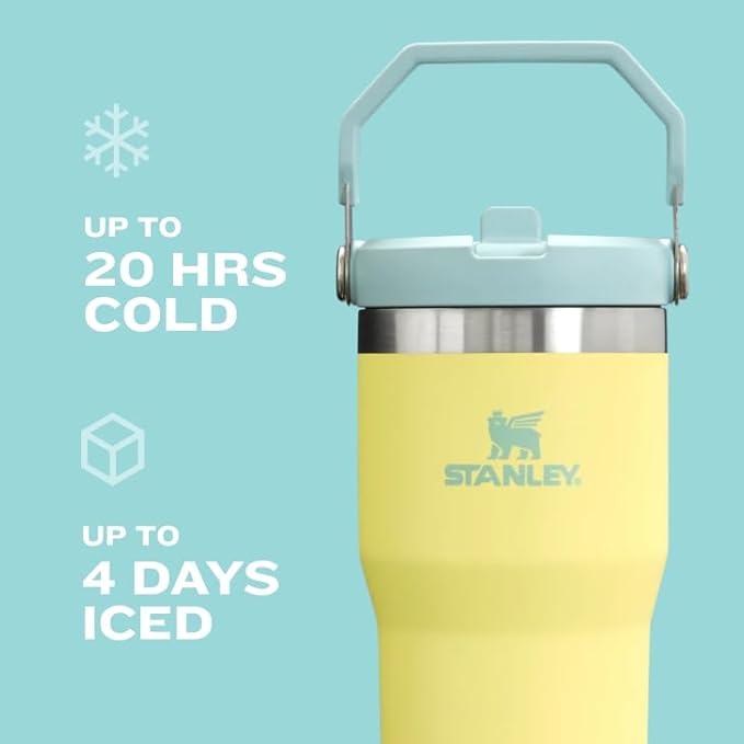 STANLEY IceFlow 2.0 Flip Straw Tumbler with Handle 40 oz | Twist On Lid and Flip Up Straw | Leak Resistant Water Bottle | Insulated Stainless Steel | BPA-Free | Black 2.0