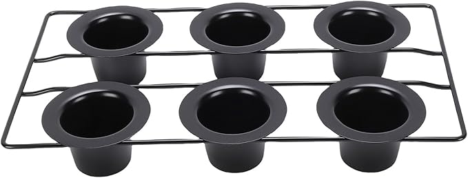 Pomya Professional 6 Cup Popover Pan, Carbon Steel | Non Stick Bakeware for Muffins, Cupcakes, Popovers, Easy & Dishwasher Safe