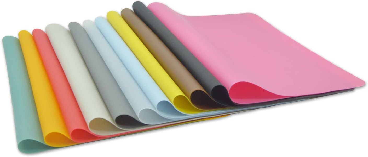 Silicone Placemats, Food-Grade Non-Slip Waterproof, Dining, Stain Resistant, Countertop Protector, Kitchen Counter Mat, Heat Resistant, Baking mat Dishwasher Safe (15.7x11.8Inch-4pack, Gray)