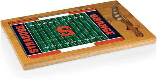 PICNIC TIME NCAA Icon Glass Top Cutting Board & Knife Set, Cheese Boards Charcuterie Boards, Serving Platter, (Parawood & Bamboo)