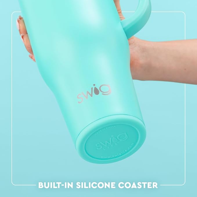 Swig Life 40oz Mega Mug, 40oz Tumbler with Handle and Straw, Extra Large Insulated Tumblers, Cup Holder Friendly Travel Mug (Santa's Scrubs)