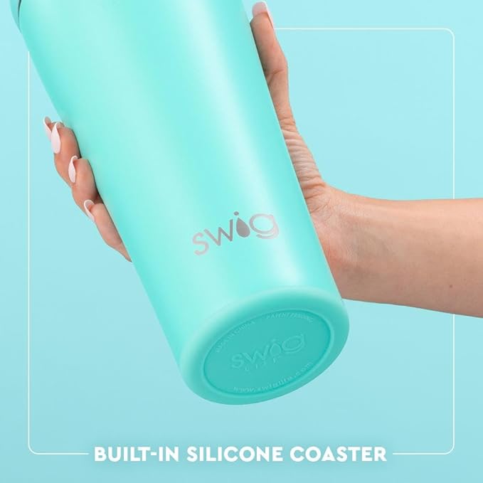 Swig Life 32oz Straw Tumbler, Travel Coffee Tumbler with Lid, Cup Holder Friendly Travel Coffee Mug, Stainless Steel, 32 oz Reusable Insulated Coffee Mug (Saturdays In Clemson)