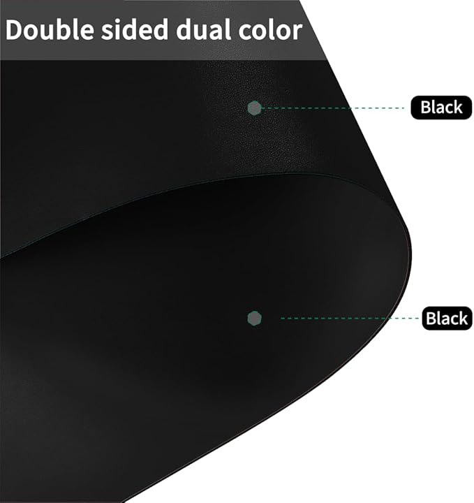 Table Protector Pad for Dining Room Table - Can Be Used On Both Sides Waterproof and Easy to Clean Good Flatness Used for Dining Table(Black+Black 46x96)