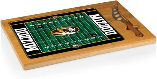 PICNIC TIME NCAA Icon Glass Top Cutting Board & Knife Set, Cheese Boards Charcuterie Boards, Serving Platter, (Parawood & Bamboo)