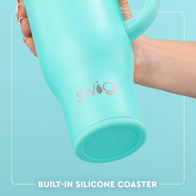 Swig Life 30oz Mega Mug, 30 oz Tumbler with Handle and Straw, Cup Holder Friendly, Dishwasher Safe, Extra Large Insulated Tumbler, Stainless Steel Water Bottle (Witches Brew)