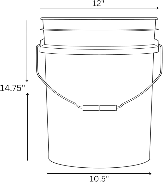 House Naturals 5 Gallon Premium HPDE Plastic Bucket - Made in USA Food Grade Storage Container, BPA Free All Purpose Pail (3, Purple)