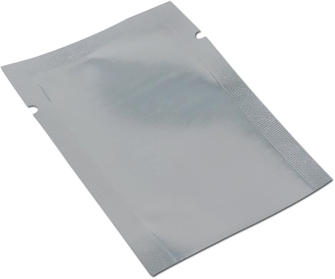 Silver Aluminum Foil Pouch Heat Seal Front Window Plastic Mini Open Top Flat Vacuum Packaging Mylar Bag Food Small Sample Mylar Storage with Tear Notch (500, 6x9cm(2.3x3.5 inch))