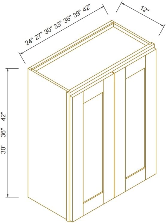 Wall-Mounted Cabinet – Solid Wood Shaker Style Medicine Cabinet with Adjustable Shelves & Soft-Close Doors for Bathroom, Kitchen, and Office Storage (Jade Green, 27" W x 12" D x 36" H)