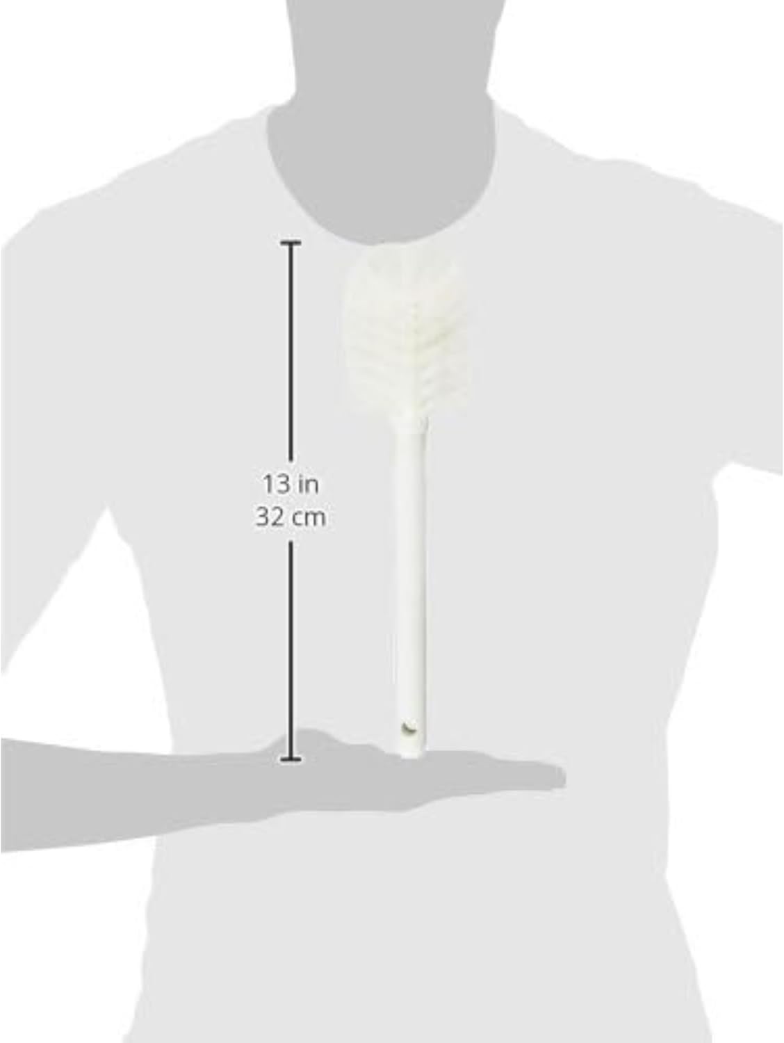 SPARTA Large Water Bottle Brush Ideal for Wide-Mouth Jars, Bottles and Tumblers, Dishwashing Tool with Handle for Home and Commercial Kitchens, Plastic, 12 Inches, White