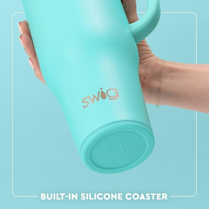 Swig Life 40oz Mega Mug, 40 oz Tumbler with Handle and Straw, Cup Holder Friendly, Dishwasher Safe, Extra Large Lightweight Insulated Tumbler, Stainless Steel (Caliente)