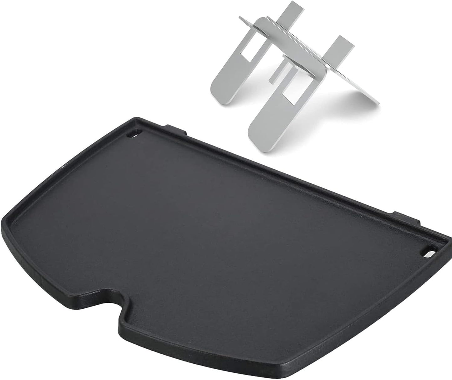 Uniflasy 6558 Cast Iron Griddle Plate for Weber Q1200 Q1000 Q120 Q100 Series Gas Grills, Cooking Griddle Replacement Parts for Weber Q1200 Q1000 Grill Accessories, 12.6 x 8.6 Inches