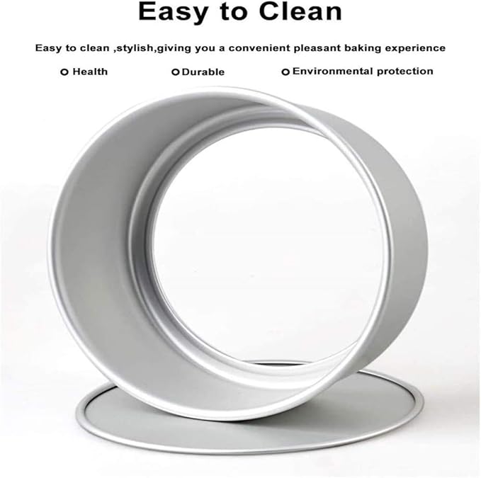 EXGOX 2 Pack 6-Inch Non-Stick Deep Aluminum Round Cake Pan With Removable Bottom For Wedding/Birthday/Christmas Cake Baking Round Cake Tin Set With Loose Base
