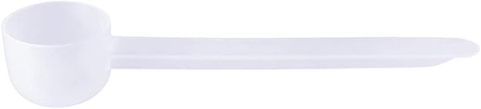 Plastic Measuring Scoop, 2 teaspoon (BOWL 10 cc | 10 mL) Long Handle Spoons for Powders, Granules, Coffee, Pet Food, Baking Supplies, Protein and Other Dry Goods, BPA Free (Set of 1)
