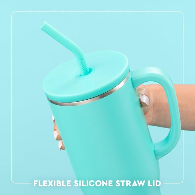 Swig Life 40oz Mega Mug, 40oz Teacher Tumbler with Handle and Straw, Extra Large Insulated Tumblers, Cup Holder Friendly Travel Mug, Teacher Gift (Book Club)