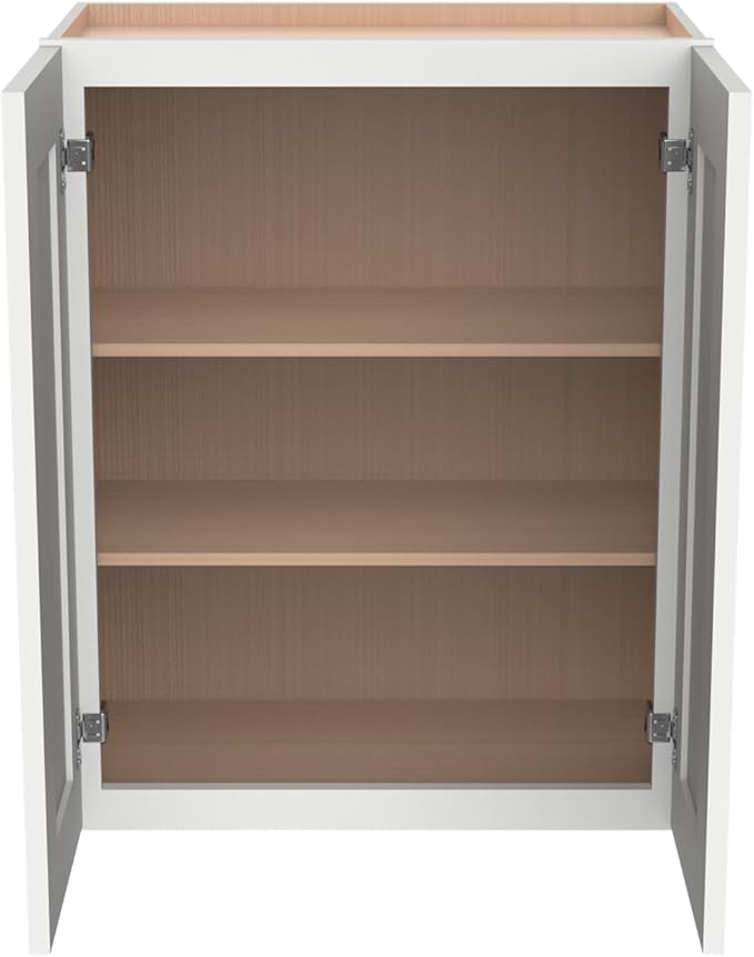 Wall-Mounted Cabinet – Solid Wood Shaker Style Medicine Cabinet with Adjustable Shelves & Soft-Close Doors for Bathroom, Kitchen, and Office Storage (Origami White, 39" W x 12" D x 36" H)