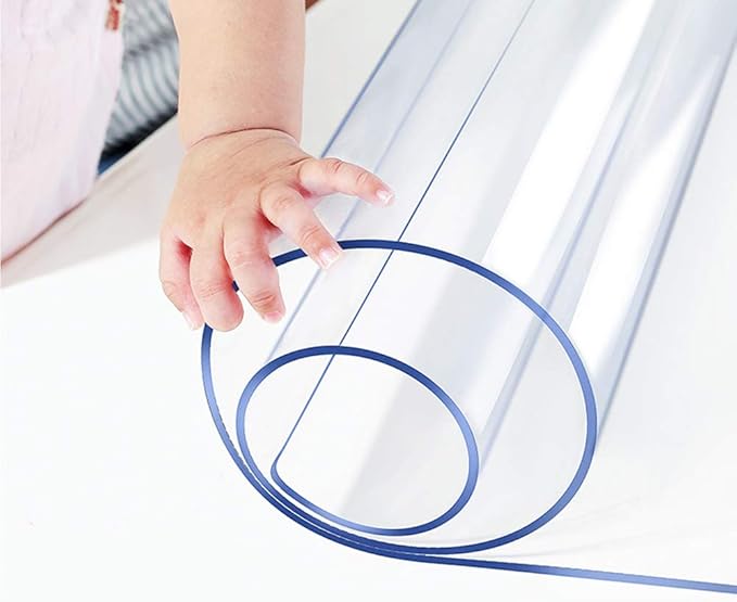 24x70 Inches Clear Plastic Dining Room Table Protector Desk Cover Wooden Furniture Topper Transparent Tablecloth Wipeable Vinyl PVC Waterproof for Rectangle Coffee End Table Chair Floors Mats Pad