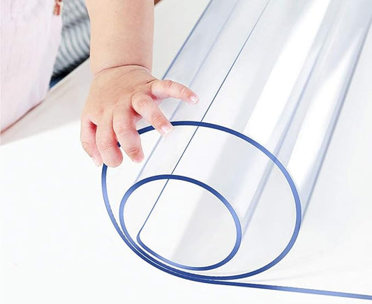 39x84 Clear Vinyl Table Cover Protector 1.5mm Thick Desk Pad Protector Cover Clear Plastic Table Mat Tablecloth Protector for Wood Dining Coffee Table Office Desk Pad Chair Floor Protector Waterproof