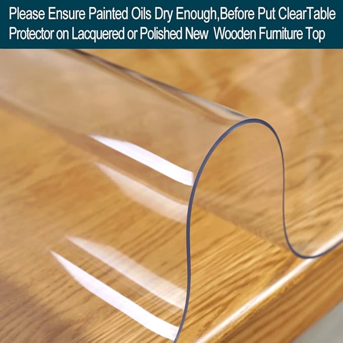 Wadrac 20x32 inch Office Desk Mat Blotter Clear PVC Pad Waterproof Side Table Cloth Protector Top Pad Cover Clear Plastic Vinyl Transparent Vinyl Wipeable Heat Resistant Kitchen Countertop Floor Mat