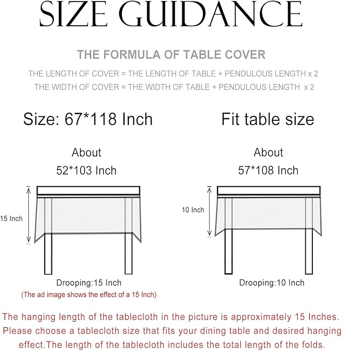 patdrea Designer Vintage Linen Extra Long Tablecloth for Rectangle Table,French Soft Floral Tablecloths,Colorful Table Cover for Kitchen Dining,Parties,Christmas,Thanksgiving,Party,67"x118"-Puno