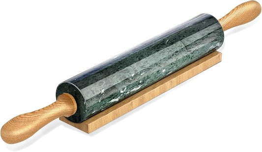 Koville Marble Rolling Pin, Non-Stick Stone Dough Roller, Rolling Pin for Baking,Pasta, Dumpling, Ravioli, Fondant,Pie Crust, Kitchen Baking Pastry Tools