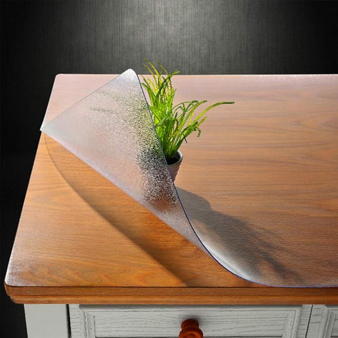 NECAUX 13 x 17 Inch Frosted Desk Cover Protector, 1.5mm Thick Waterproof Plastic Desk Pad Mat, Table Cover Tablecloth Protector Placemat for Office Computer Writing Desk Side End Table Night Stand