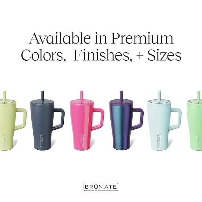 BrüMate Era 20 oz Tumbler with Handle and Straw | 100% Leakproof Insulated Tumbler with Lid and Straw | Made of Stainless Steel | Cup Holder Friendly Base | 20oz (Matte Black)