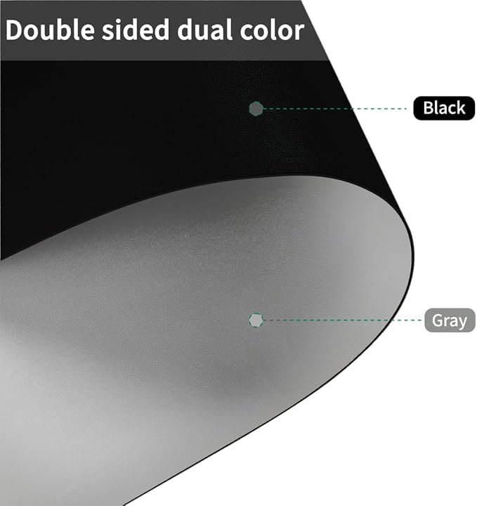 Desk Pad Mat - 14x48 Inch Waterproof Easy to Clean Can Conceal Flaws Protector The Table Top from Scratches Used for Coffee Table Office Table Dresser(Black+Gray 14x48)