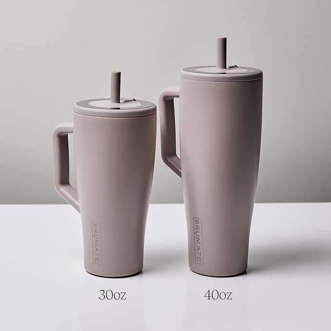 BrüMate Era 30 oz Tumbler with Handle and Straw | 100% Leakproof Insulated Water Bottle Tumbler with Lid and Flexible SoftSip Straw | Made of Stainless Steel | Cup Holder Friendly | 30oz (Blue Agave)