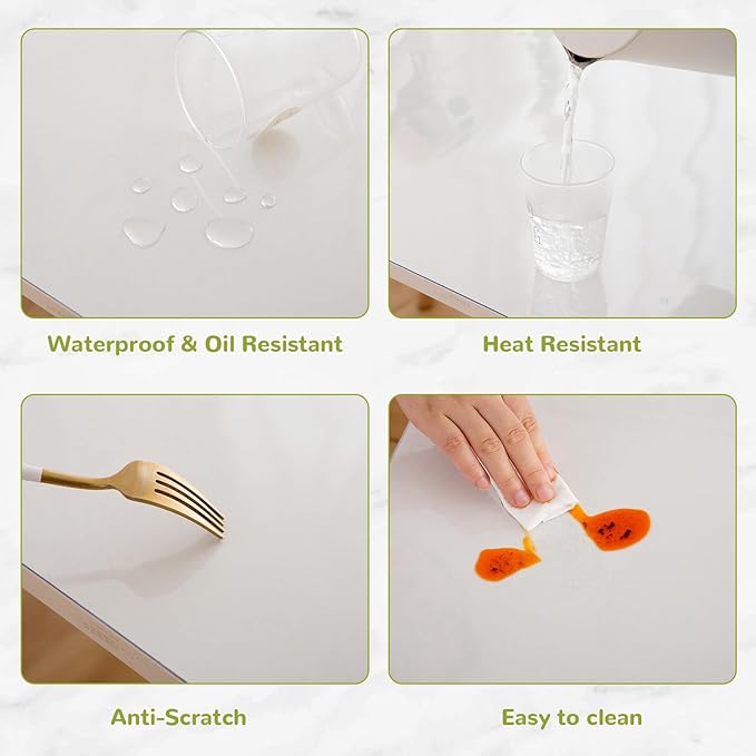 54 x 120 Inch Clear Table Cover Protector, Clear Table Protector for Dining Room Table, 1.5mm Plastic Table Cover, Waterproof Table Pad for Kitchen, Office