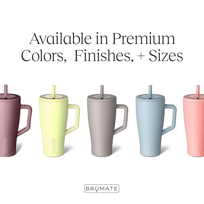 BrüMate Era 40 oz Tumbler with Handle and Straw | 100% Leakproof Insulated Water Bottle Tumbler with Lid and Flexible SoftSip Straw | Made of Stainless Steel | Cup Holder Friendly | 40oz (Java)
