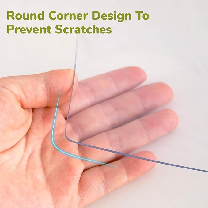 12 x 36 Inch Clear Table Cover Protector, Clear Desk Mat, Clear Table Protector, 1.5mm Thick Plastic Table Cover, Vinyl Table Protector, Clear Desk Pad, Desk Mats on Top of Desks