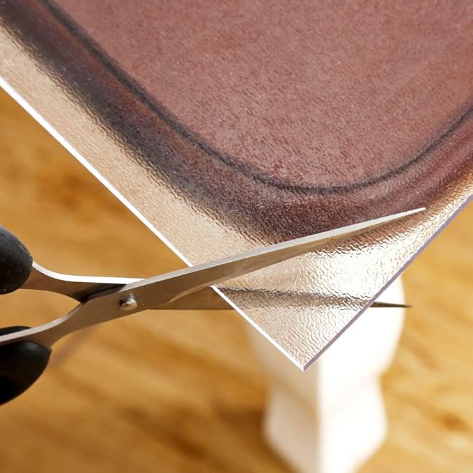 NECAUX Custom 38 x 38 Inch Clear Table Cover Protector, 1.5mm Thick Crystal Water Resistant Plastic Square Heavy Duty Desk Pad Mat Non-Slip Tablecloth Protector for Dining Room Table, Meeting Table