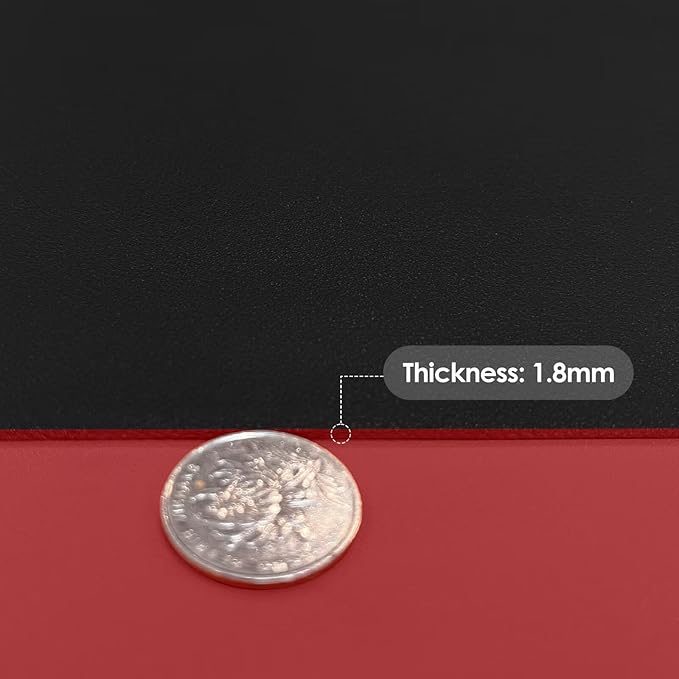 Leather Table Cover,1.8mm Thick,42x72 Inch Table Protector,Table Protector for Dining Room Table,Dining Room Table Protector Pad.(Black+Wine Red,42x72)
