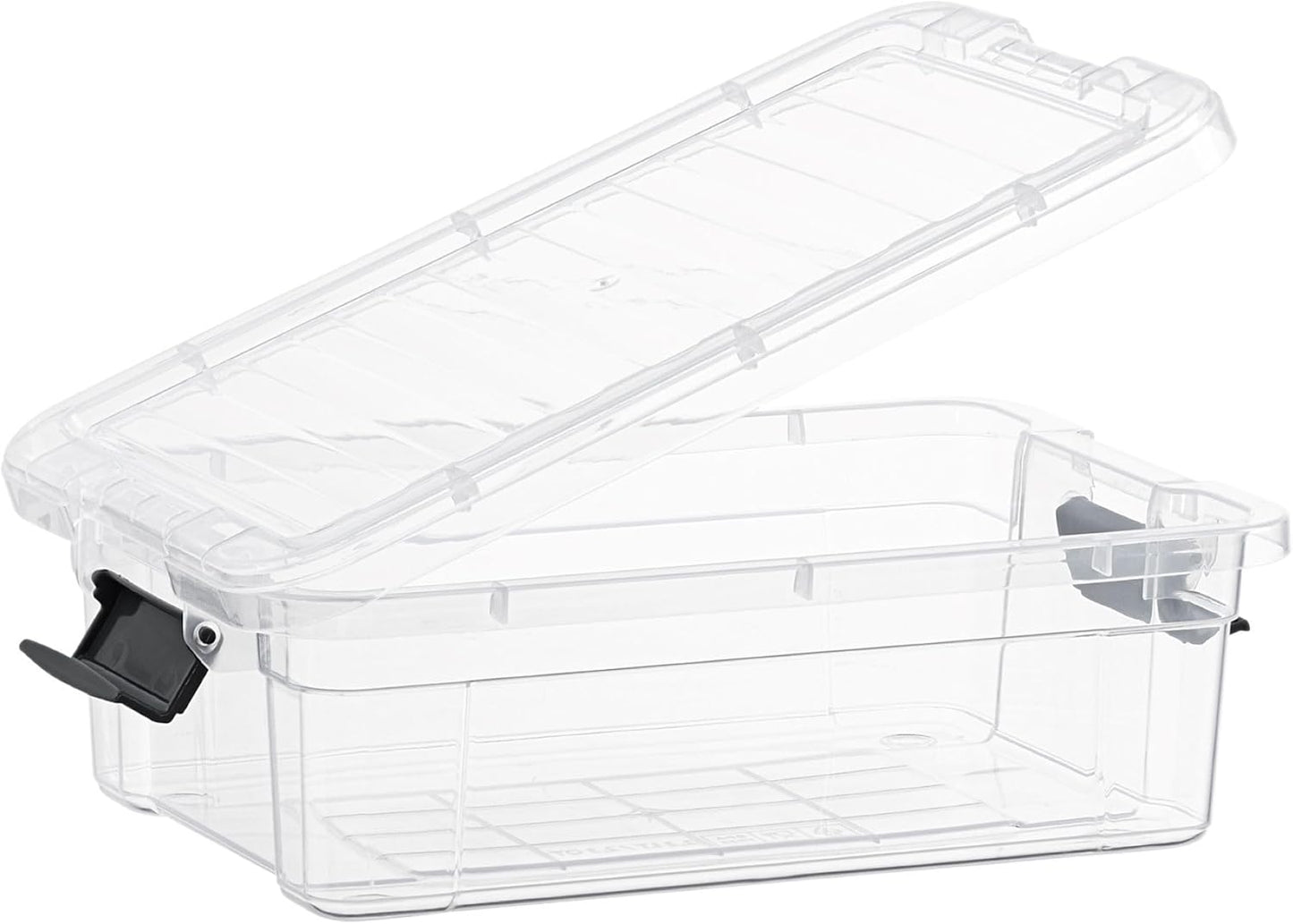 Superio Clear Storage Bins with Lids, Stackable Storage Box with Latches and Handles, Extra Small, 2 Pack 2 Quart