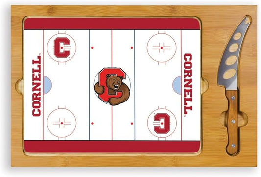 PICNIC TIME NCAA Icon Glass Top Cutting Board & Knife Set, Cheese Boards Charcuterie Boards, Serving Platter, (Parawood & Bamboo)