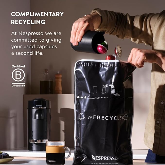 Nespresso Vertuo Pop+ Coffee and Espresso Maker by De'Longhi, Black Matte with Dark Chrome