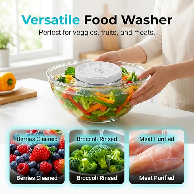Upgraded Fruit and Vegetable Washing Machine, Fruit Cleaner Device Fruit and Vegetable Purifier Clean Produce with Titanium Electrolysis Purification in Water (1)