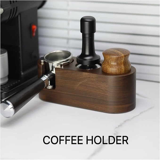 Walnut Wood Coffee Filter Holder, Espresso Tamper Mat Stand, Coffee Maker Support Base Rack, Barista Accessories(One pair)
