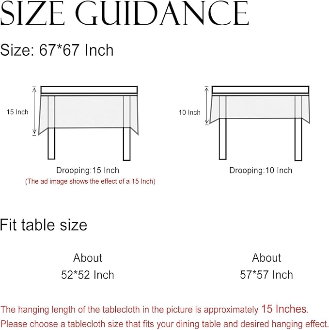 ISAENNE Designer Provence Floral Square Tablecloth,Linen Colorful Washable Indoor Table Cloth,Durable Home Decor Tablecloths for Dining Thanksgiving Kitchen Christmas,67"*67"-Ratina