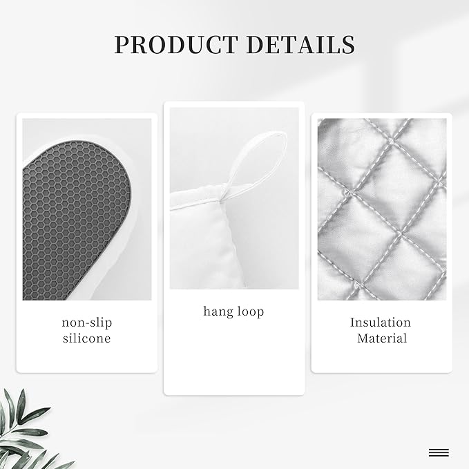 Mandala Boho Oven Mitts and Pot Holders Set Silicone Kitchen Gloves Potholders Heat Resistant for Chef Baking Cooking Grilling BBQ (Set of 4)