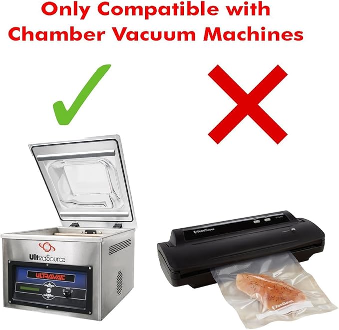 UltraSource - Chamber Machine Pouches 3 Mil Thickness, 18" x 28", Pack of 250 Vacuum Chamber Pouches, BPA-Free Pre-Cut Chamber Vacuum Sealer Bags with tear notch
